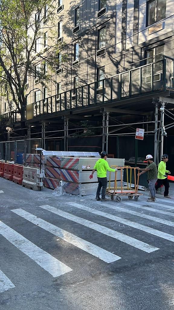 Drywall delivery to a Manhattan jobsite